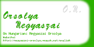 orsolya megyaszai business card